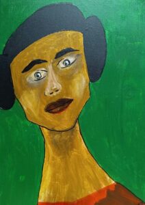 acrylic portrait of a lady